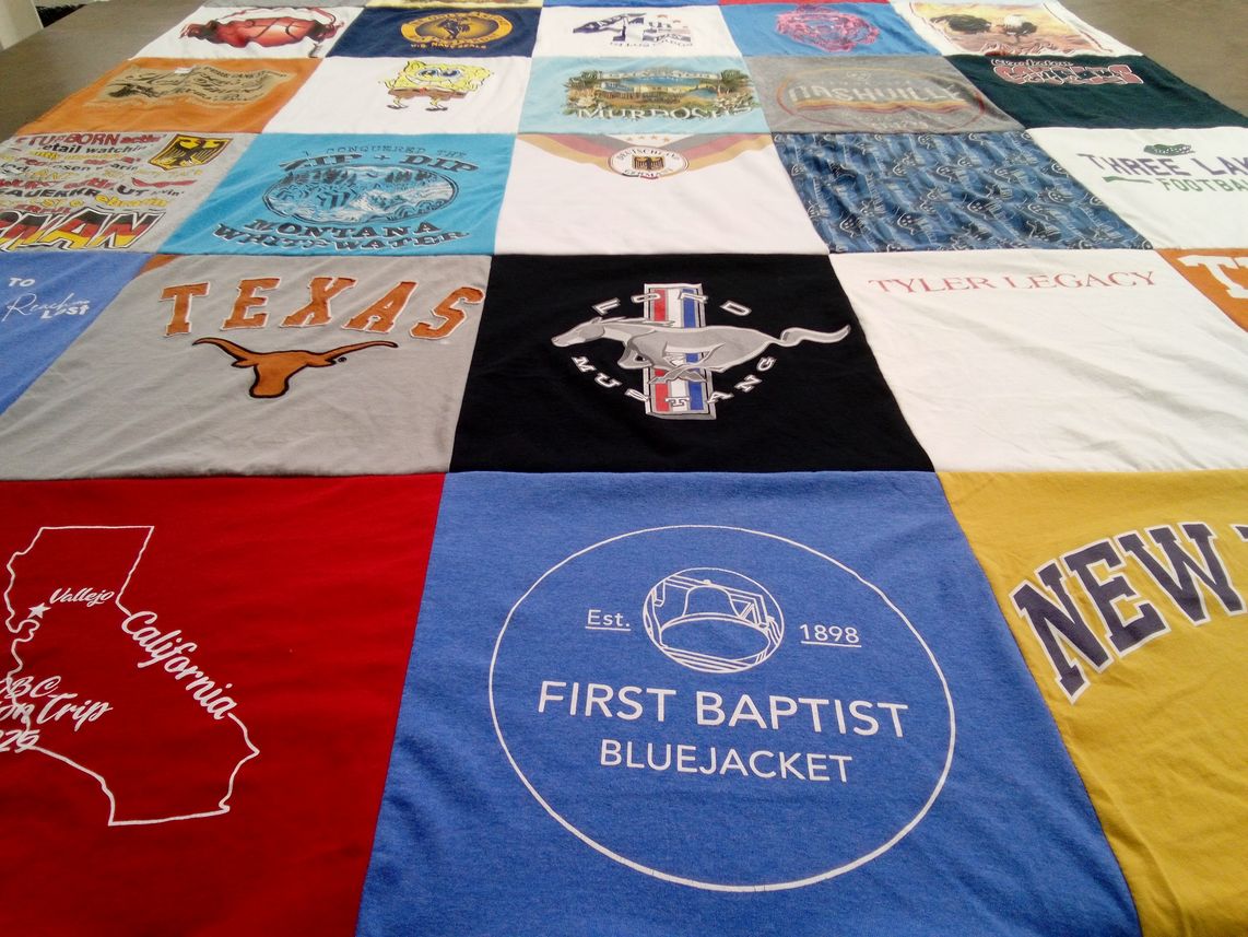 T-shirt quilt from first baptist university, tyler legacy high school by Dana from TX