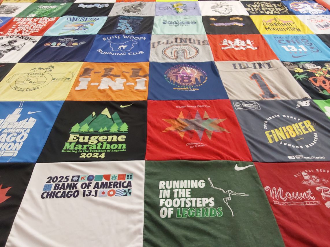 T-shirt quilt from university of illinois by Carol from IL