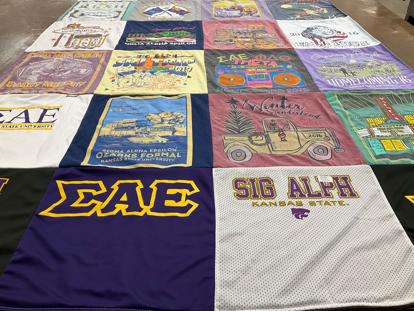 T-shirt quilt from kansas state university by Ginger from MO