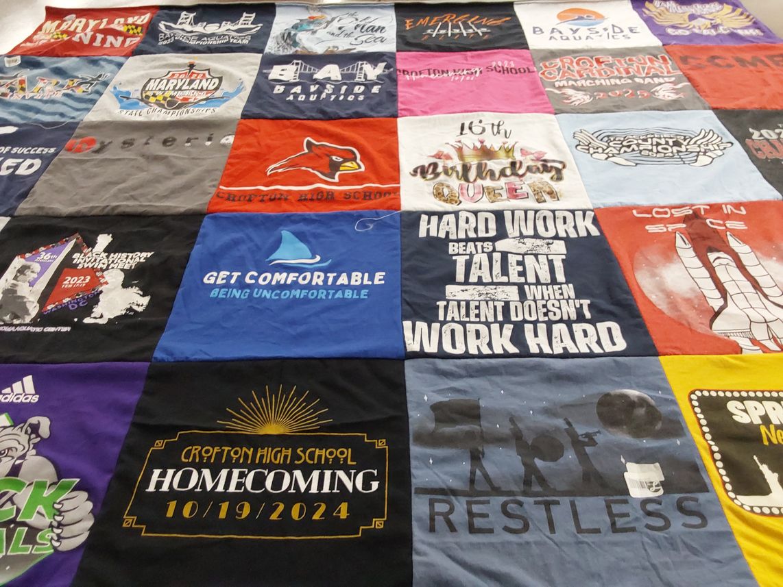 T-shirt quilt featuring crofton cardinal marching band by Patrina from MD