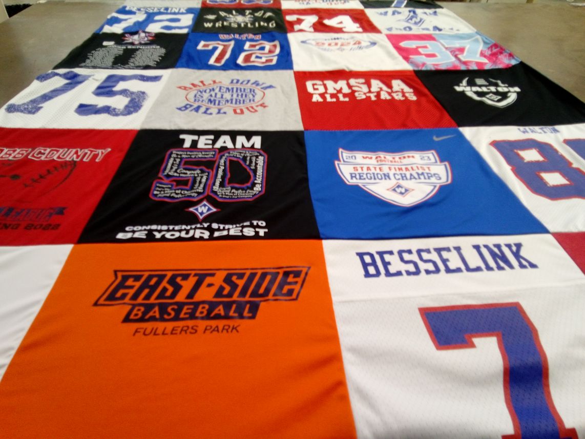T-shirt quilt featuring walton high school football, walton high school wrestling by Laurel from GA
