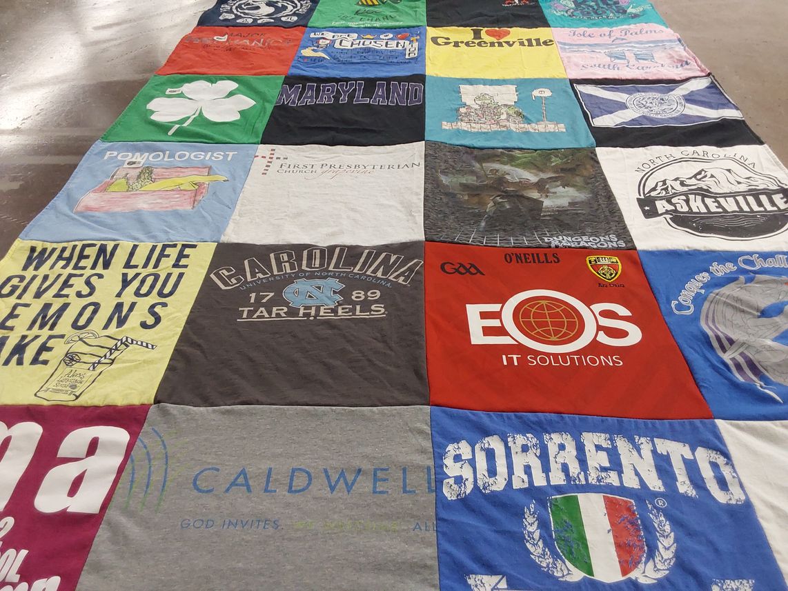 T-shirt quilt featuring north carolina tar heels by jill from NC