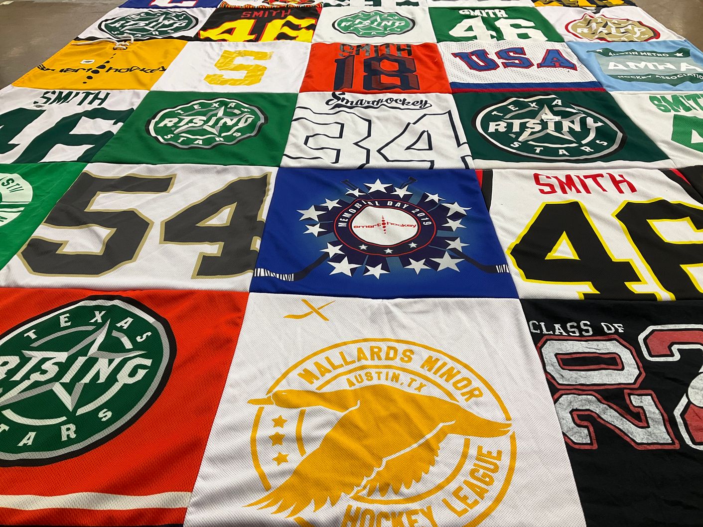 T-shirt quilt featuring texas rising stars hockey by Erica from TX
