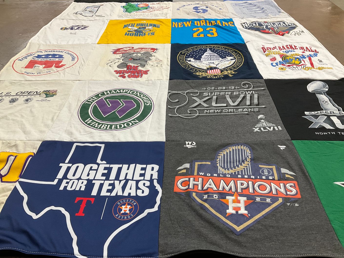 T-shirt quilt featuring new orleans hornets by Michael from LA