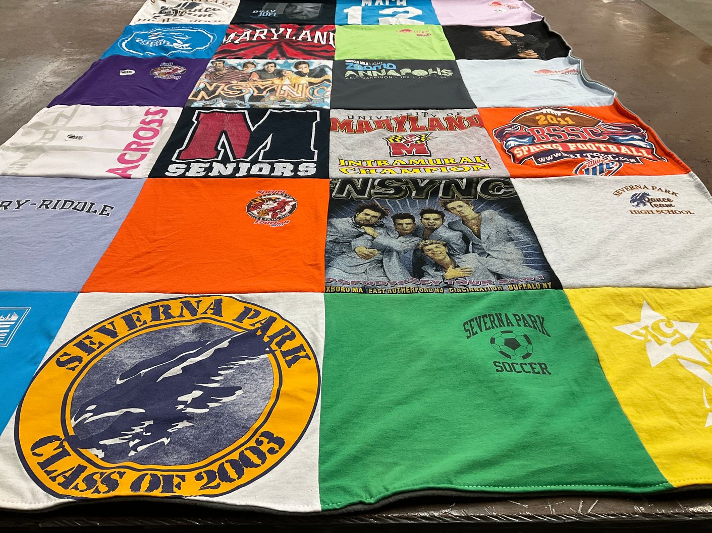 T-shirt quilt from severna park high school by Sarah from MD