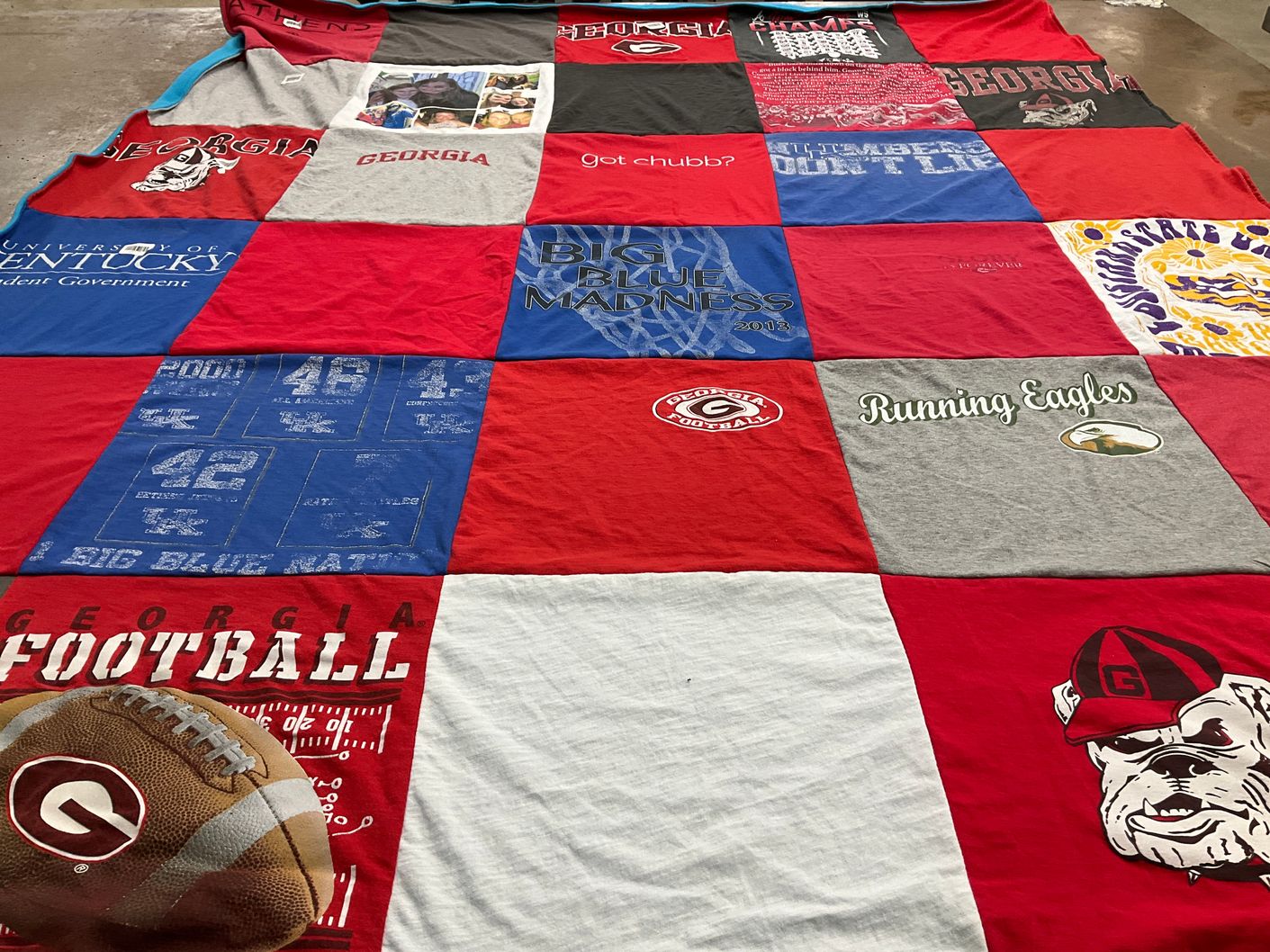 T-shirt quilt featuring georgia bulldogs by Stephen from GA