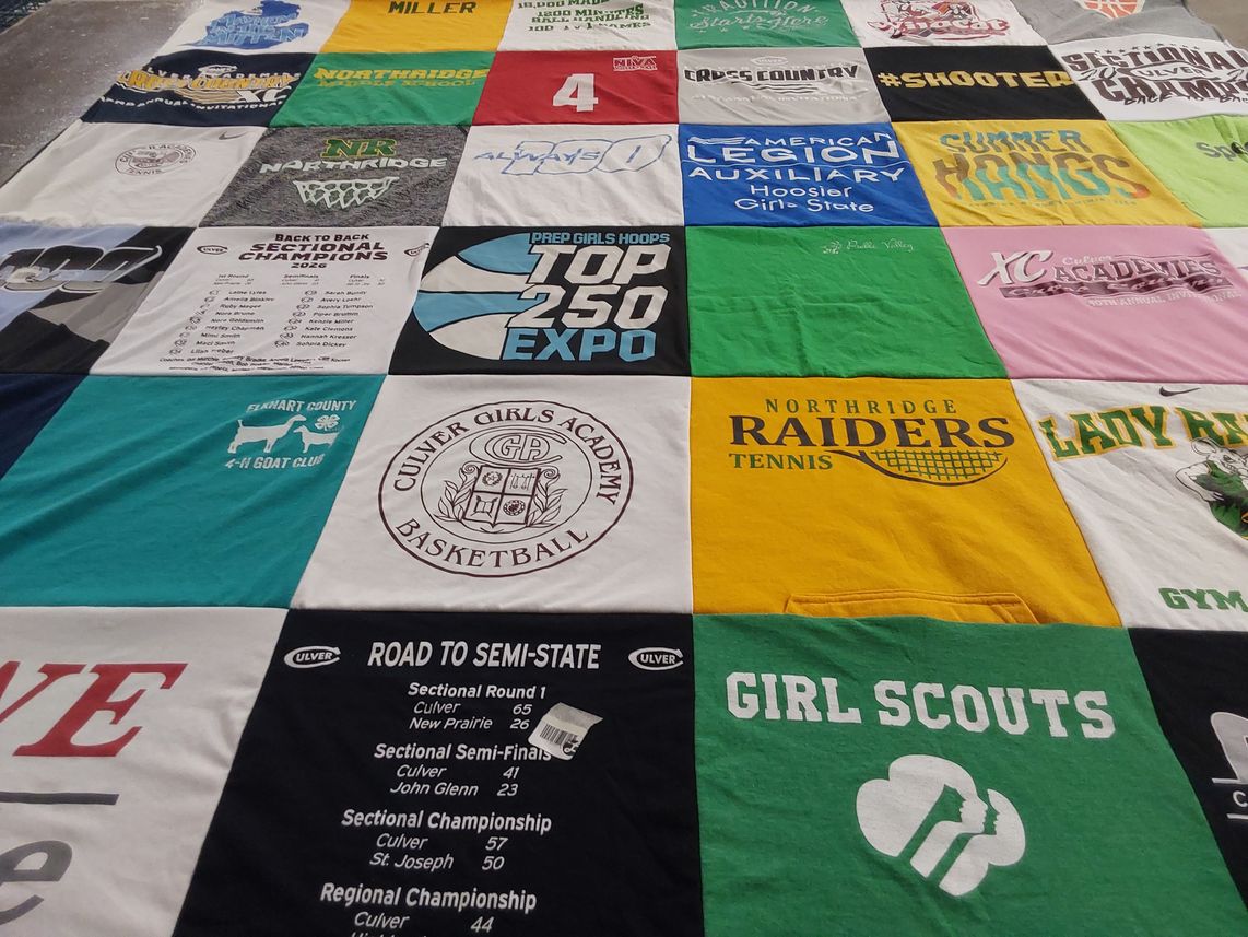 T-shirt quilt featuring northridge raiders tennis by Amy from IN