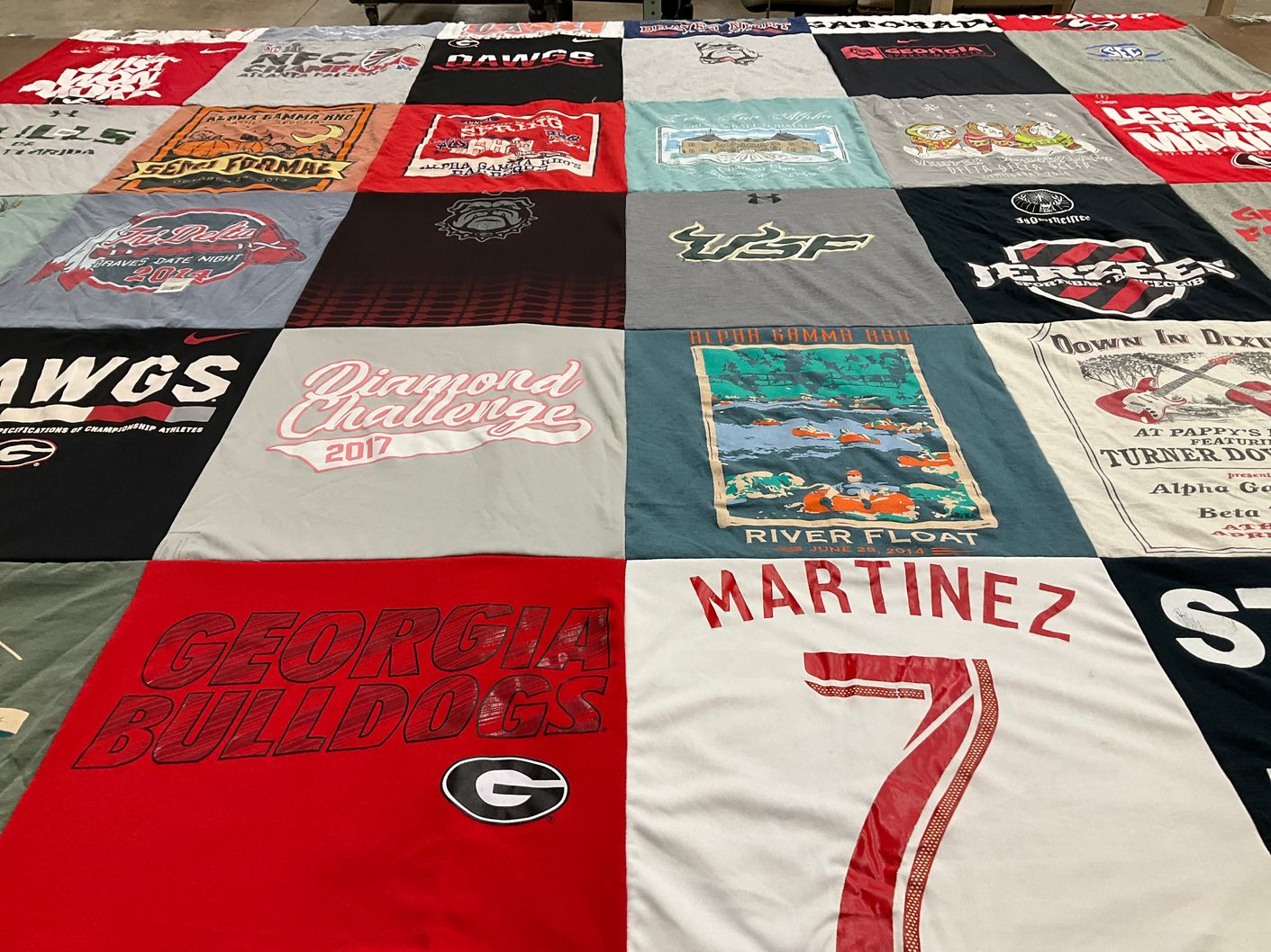 T-shirt quilt featuring georgia bulldogs by Daniel from GA