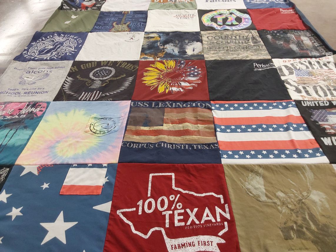 T-shirt quilt from david w. perkins high school by Ida from TX