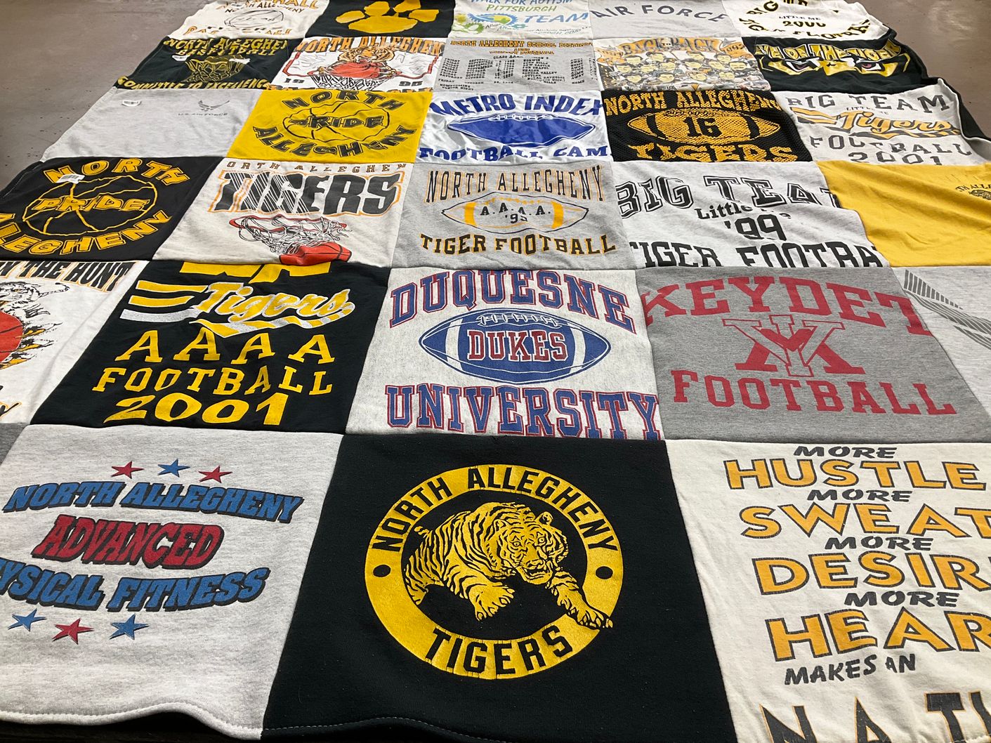 T-shirt quilt featuring north allegheny tigers by Laura from PA