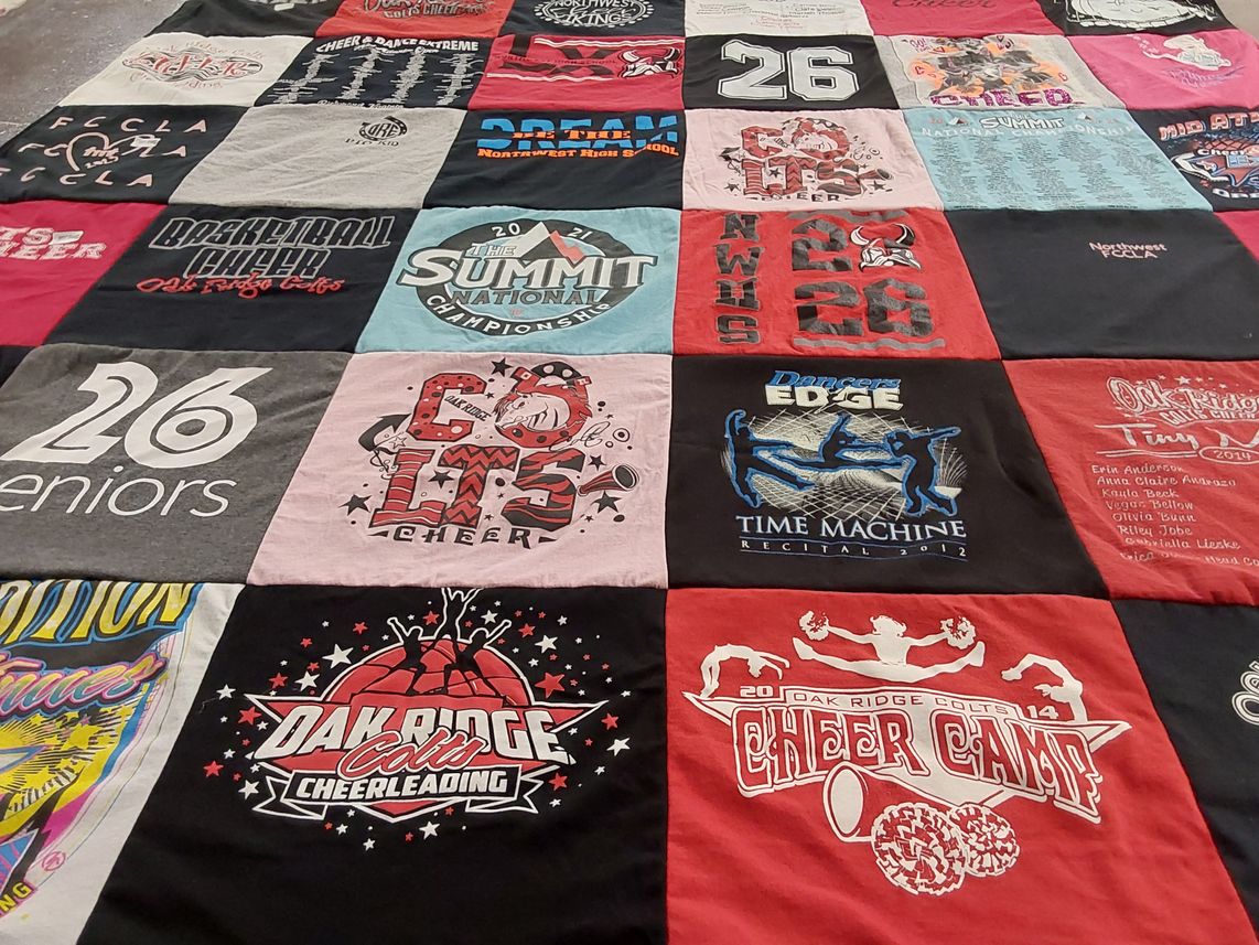 T-shirt quilt from oak ridge high school, northwest high school by Angela from NC