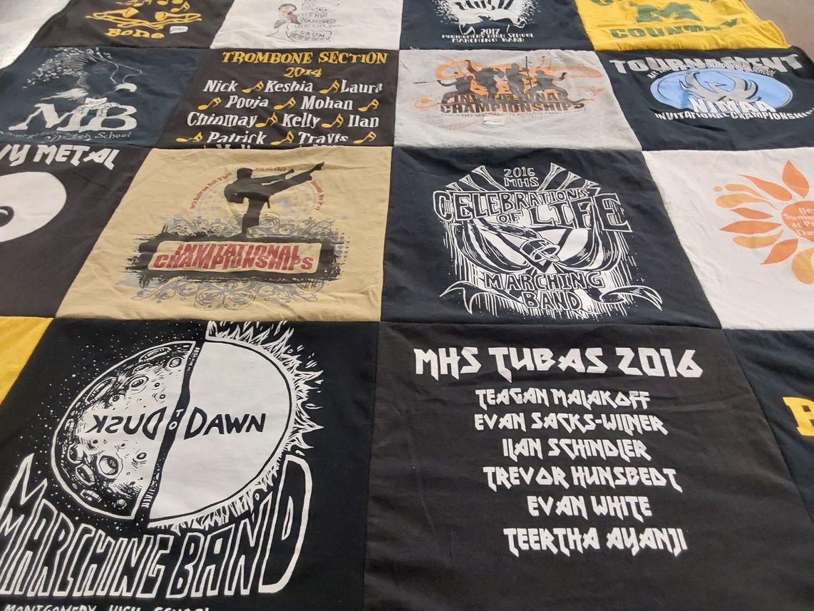T-shirt quilt from montgomery high school by gayle from OH