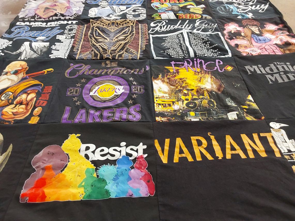 T-shirt quilt featuring los angeles lakers by Professor from CA