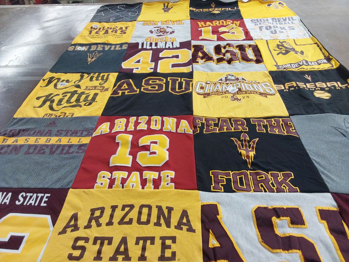 T-shirt quilt featuring arizona state university sun devils by Jennifer from UT