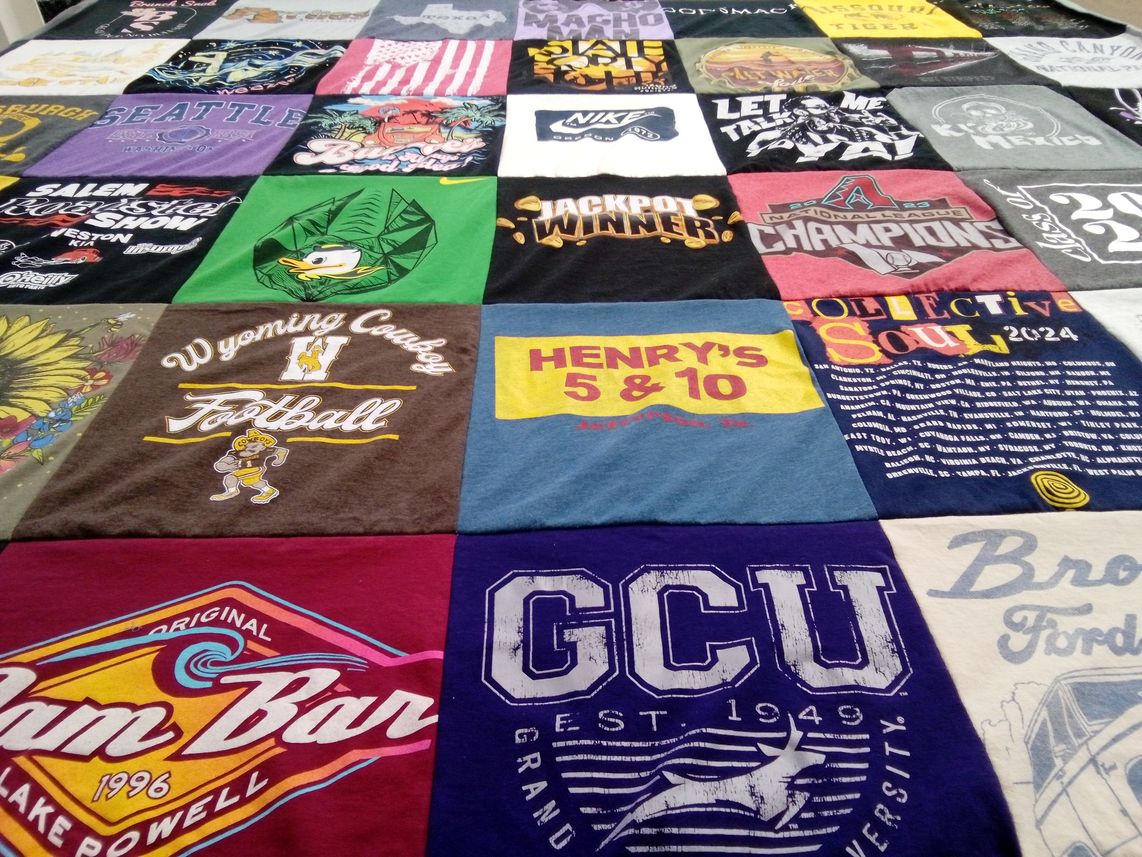 T-shirt quilt featuring wyoming cowboy football by RANDY from AZ