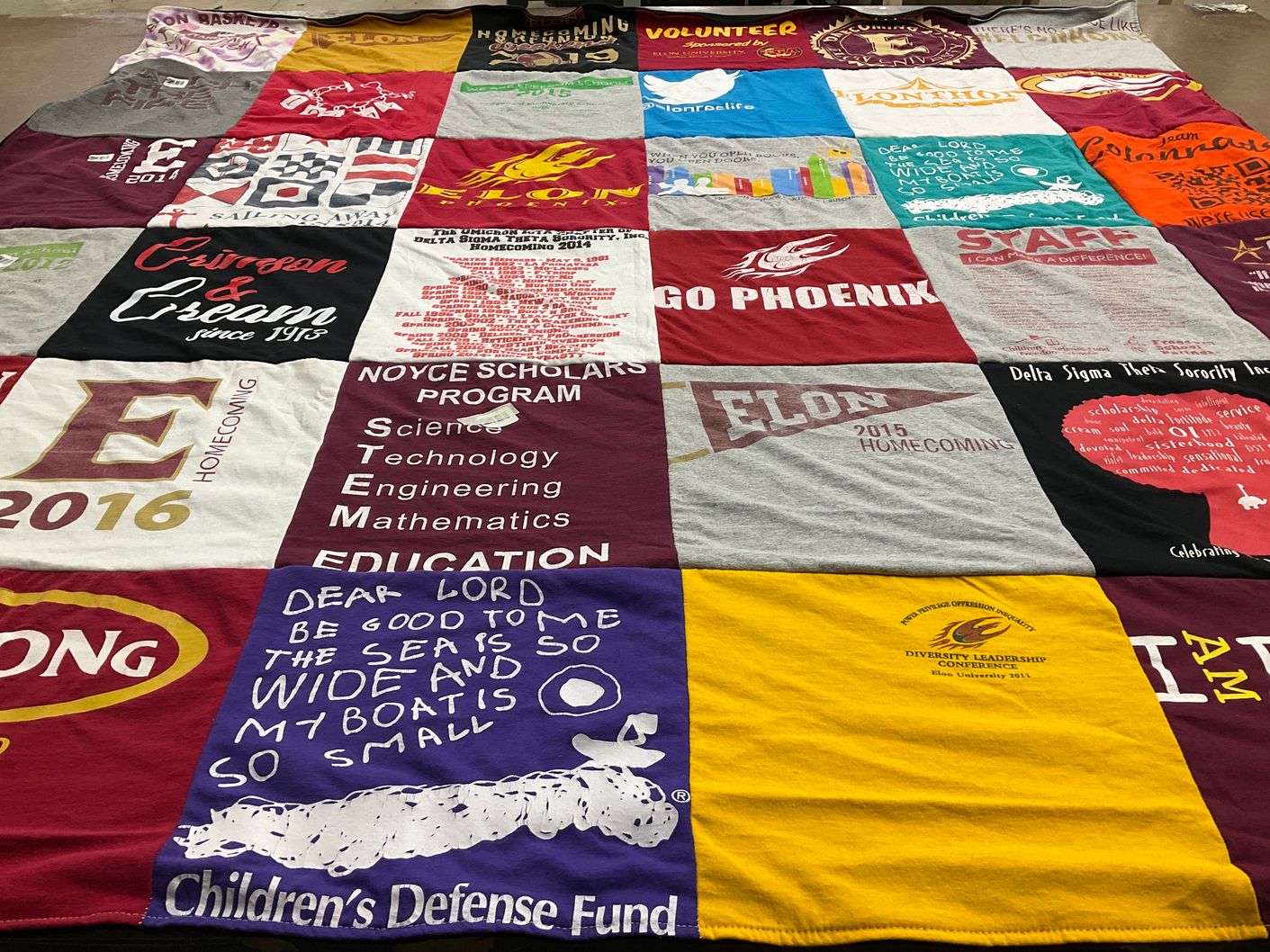 T-shirt quilt from elon university by Crystal from NC