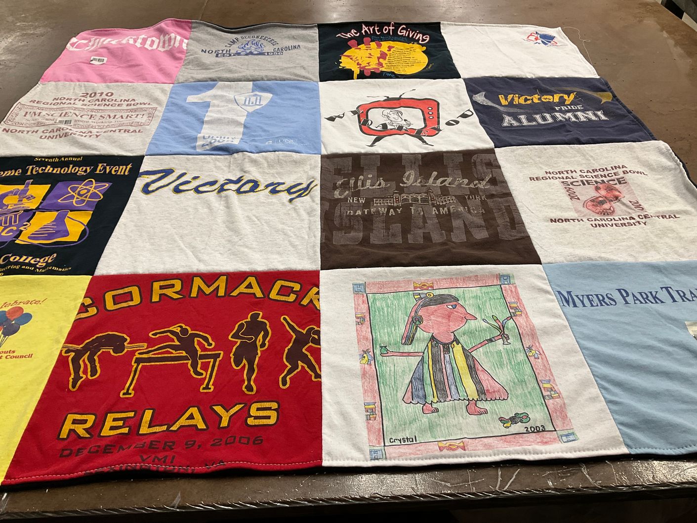T-shirt quilt from north carolina central university by Crystal from NC