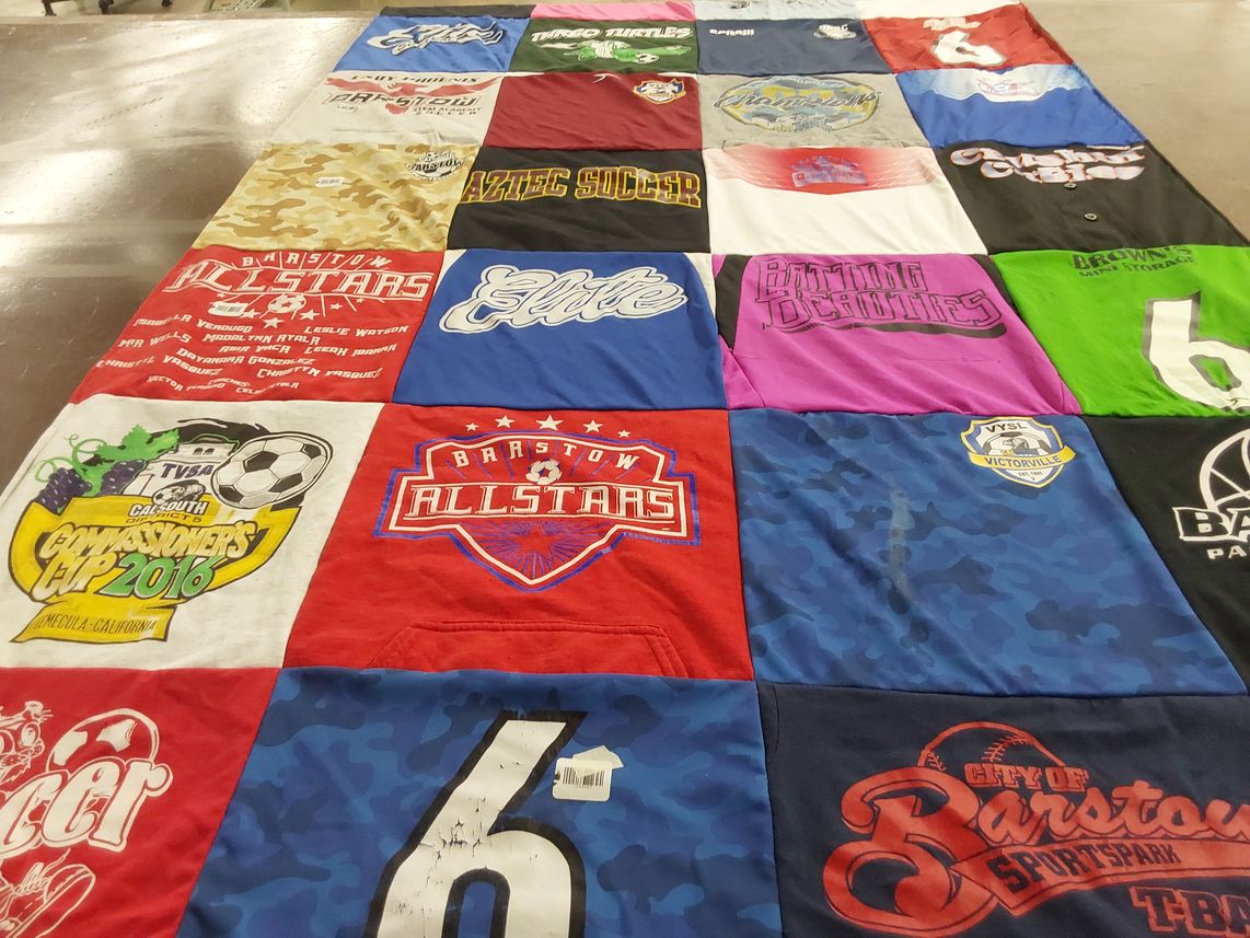 T-shirt quilt featuring barstow allstars by Jennifer from CA