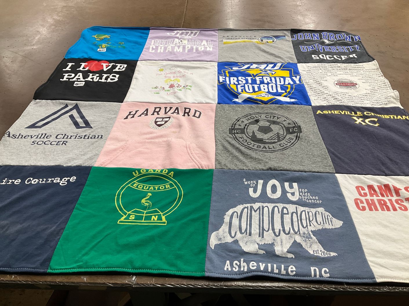 T-shirt quilt featuring asheville christian xc, holy city football club by Amy from NC
