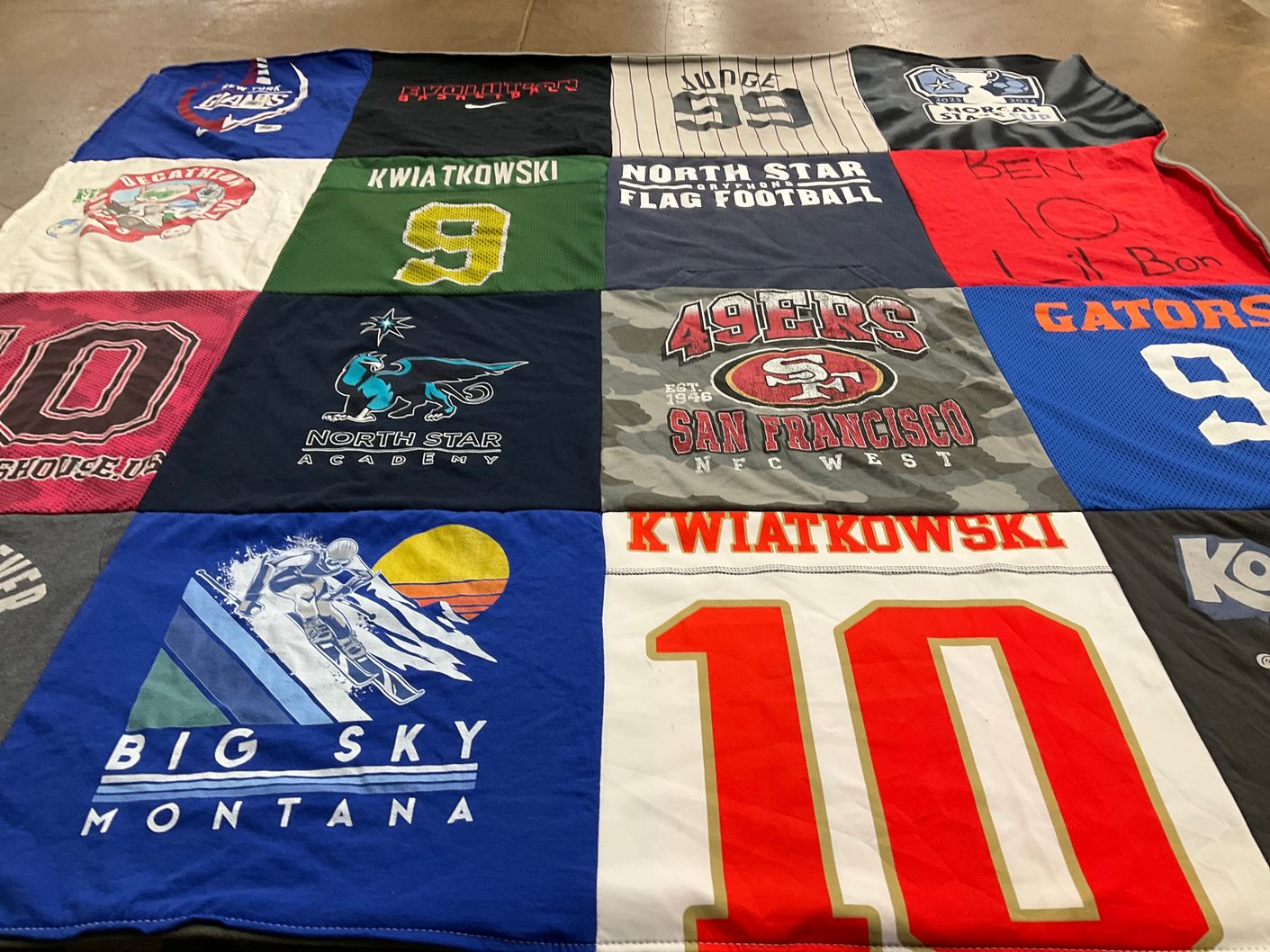 T-shirt quilt featuring san francisco 49ers by Mercedes from CA