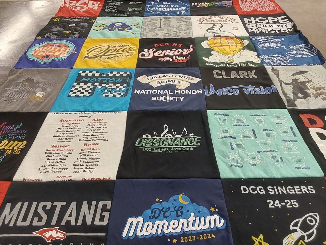 T-shirt quilt from dallas center grimes high school by Joel from IA