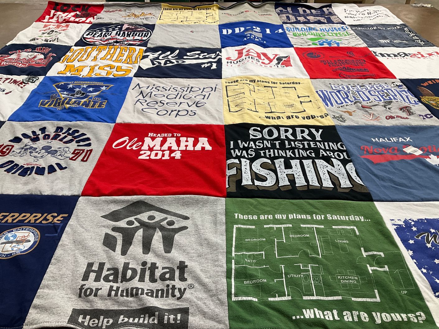 T-shirt quilt from university of southern mississippi by Joyce from MS