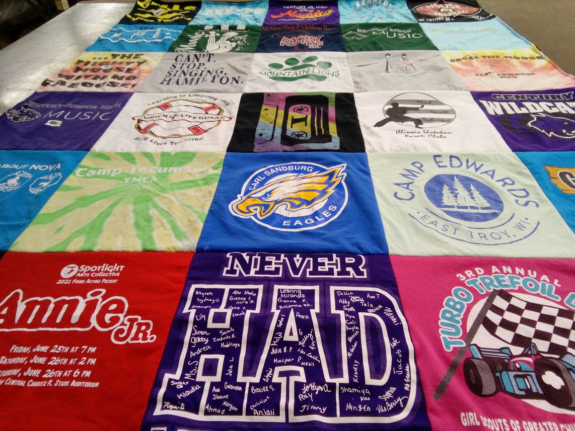 T-shirt quilt from carl sandburg high school by Kris from IL