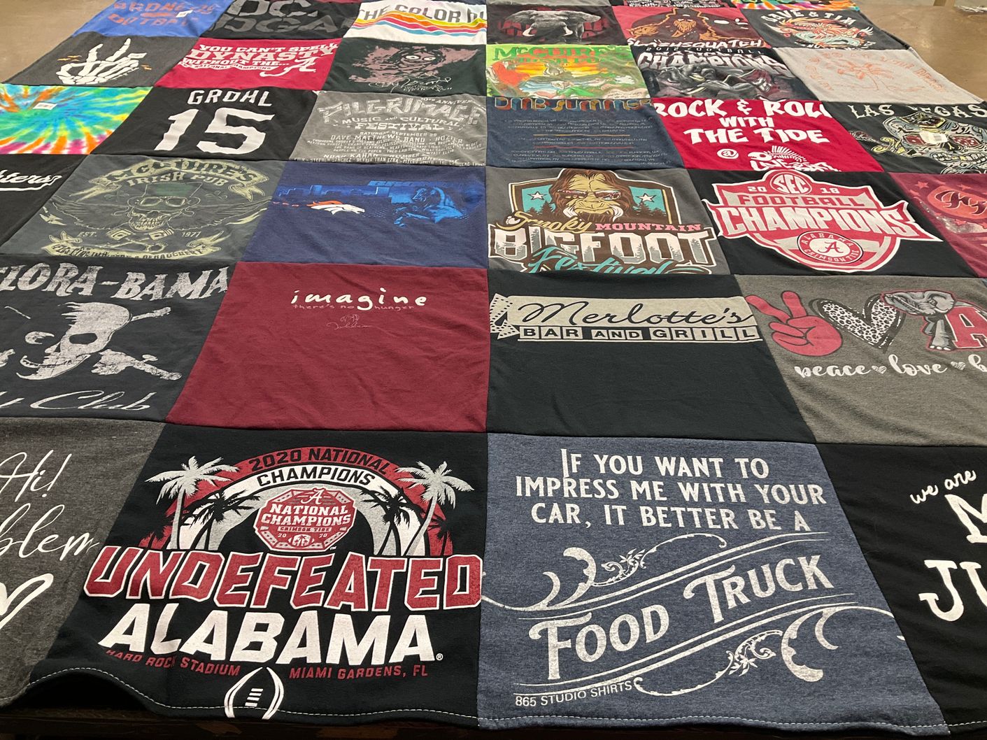 T-shirt quilt featuring university of alabama football by Jeffrey from KY