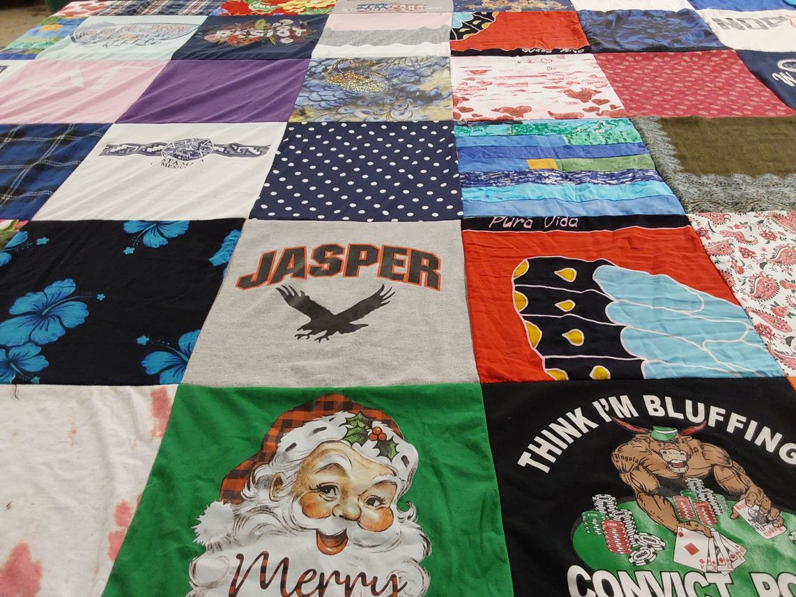 T-shirt quilt from jasper college by gail from MO