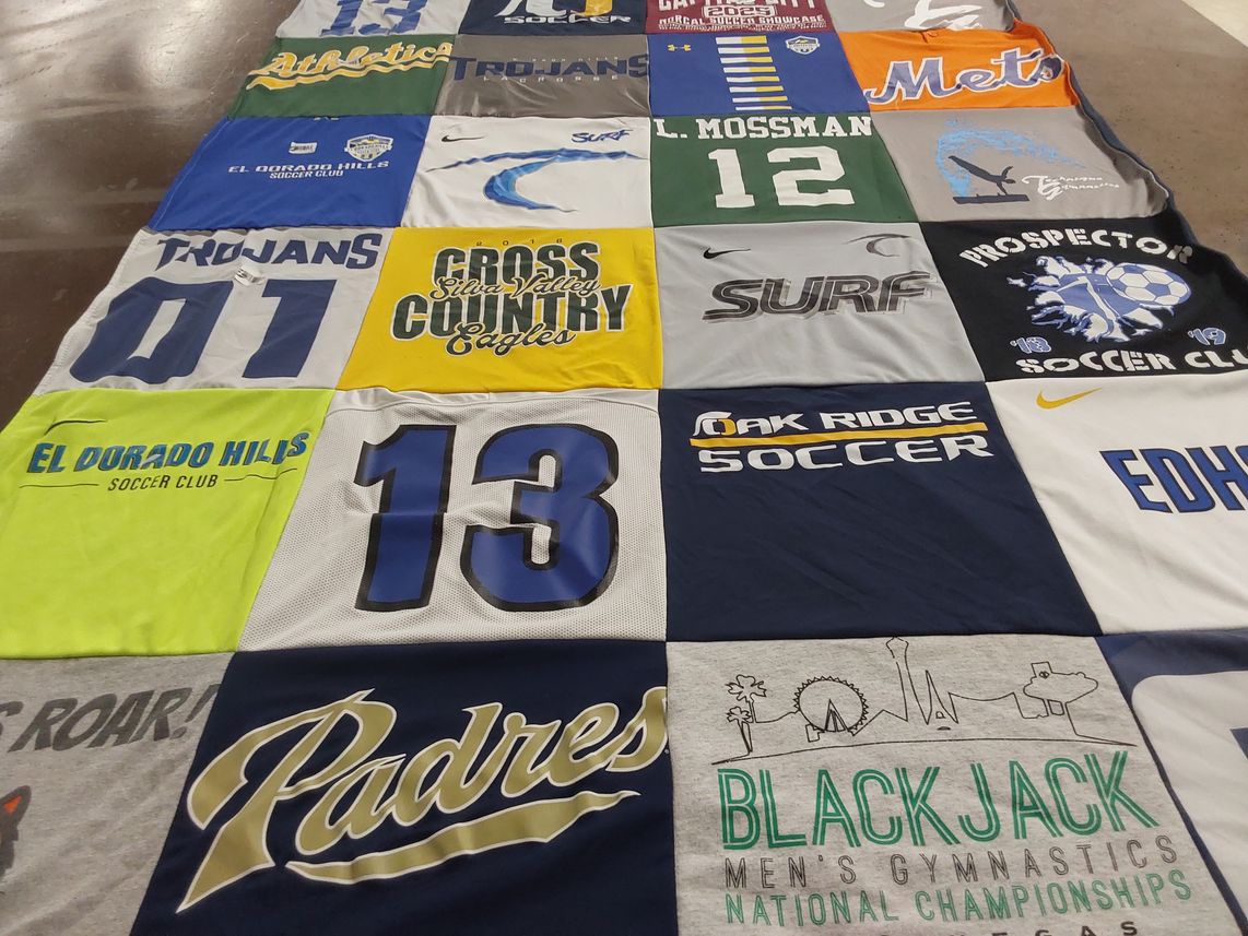 T-shirt quilt featuring oak ridge high school soccer, silva valley cross country eagles by Jennifer from CA