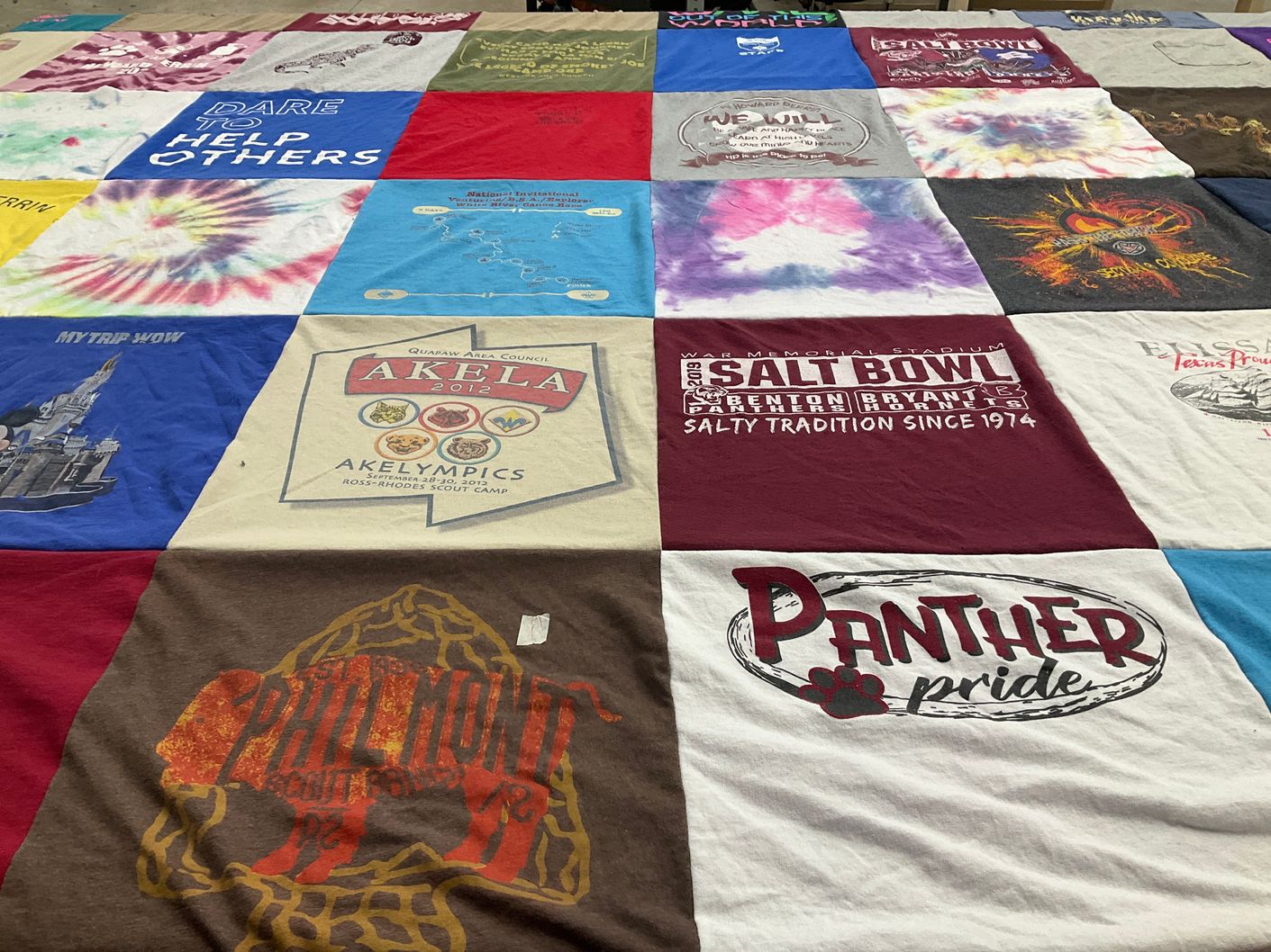 T-shirt quilt featuring benton high school panthers by Parker from AR