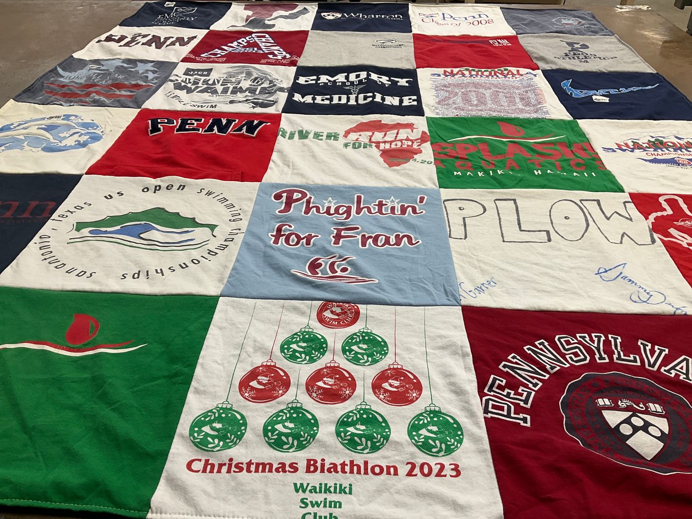 T-shirt quilt from university of pennsylvania by S from HI