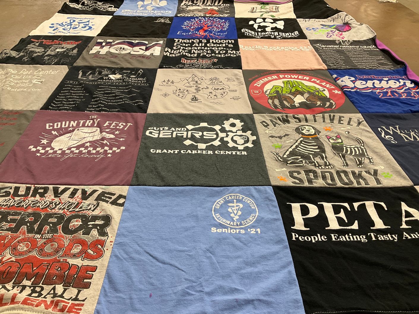 T-shirt quilt from grant career center by Tomie from OH