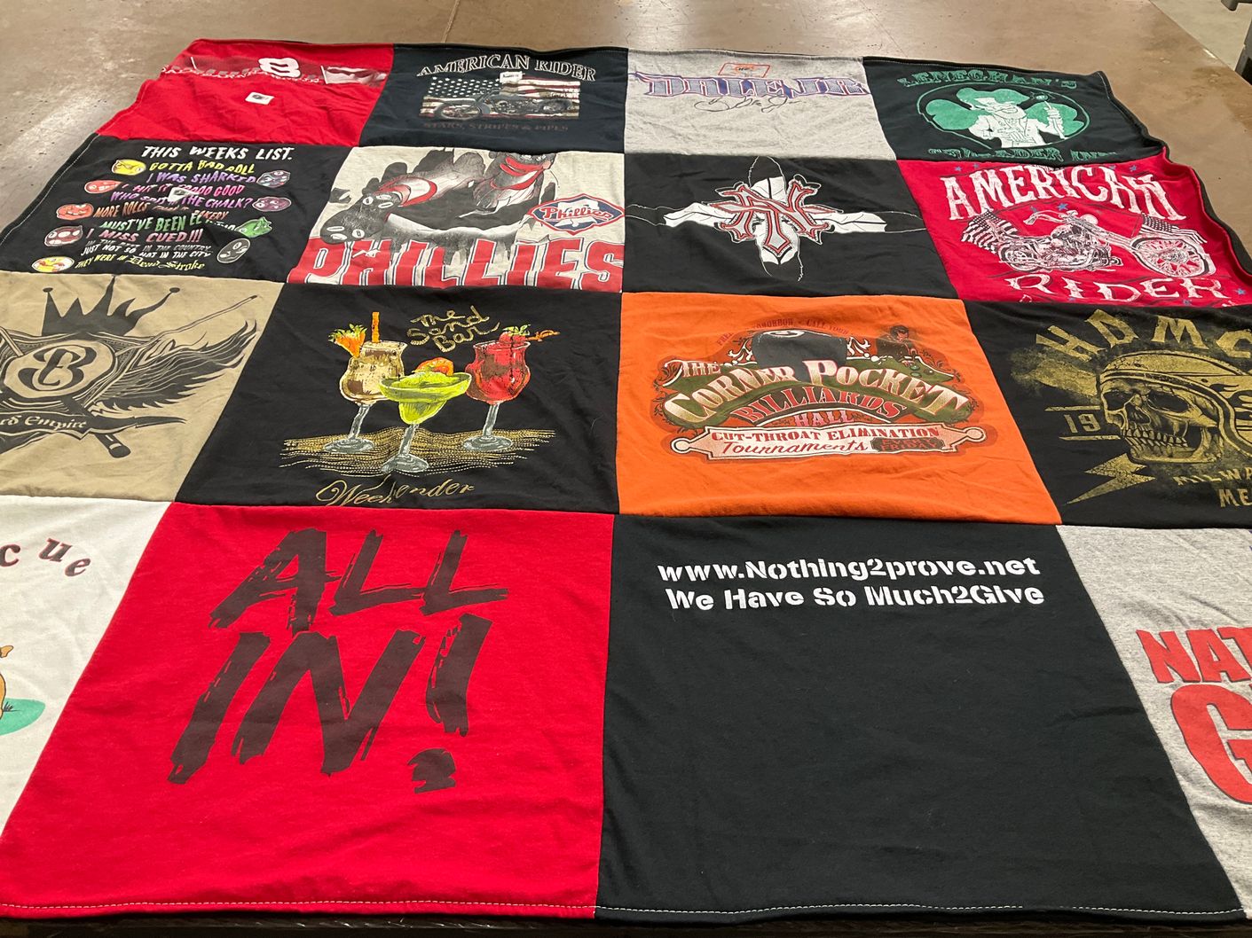 T-shirt quilt featuring philadelphia phillies by Candice from PA