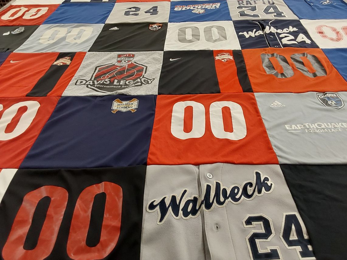 T-shirt quilt from walbeck academy by tina from CA
