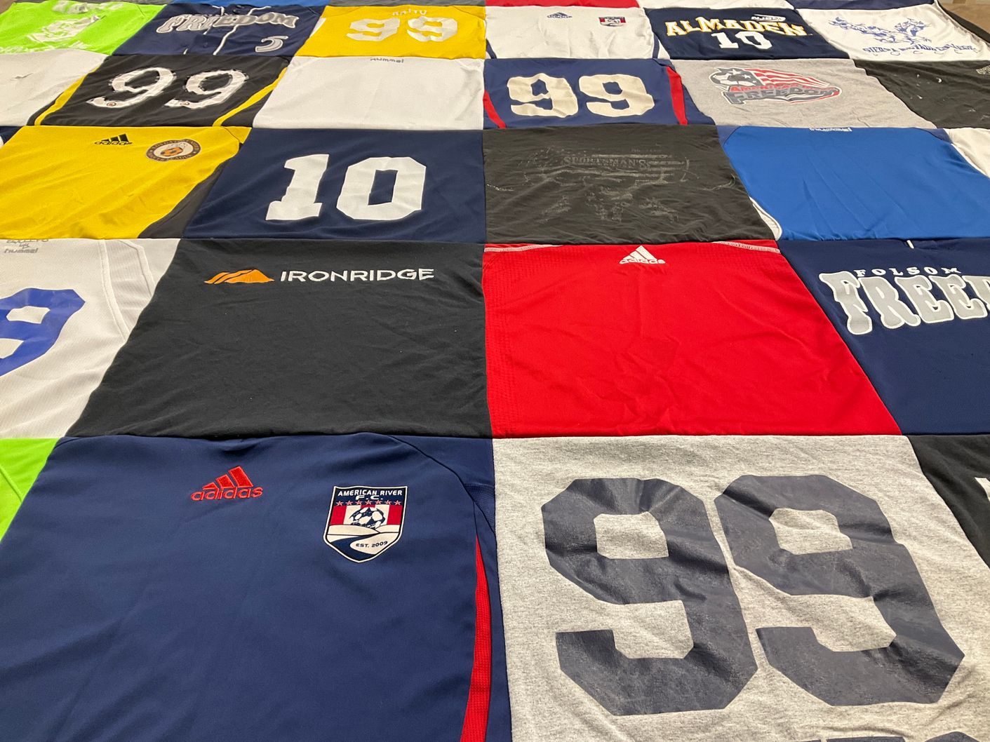 T-shirt quilt from american river college by tina from CA