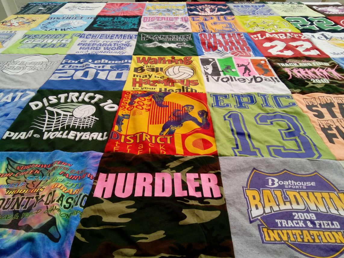 T-shirt quilt featuring fort leboeuf high school, northwestern high school by Laura from AK