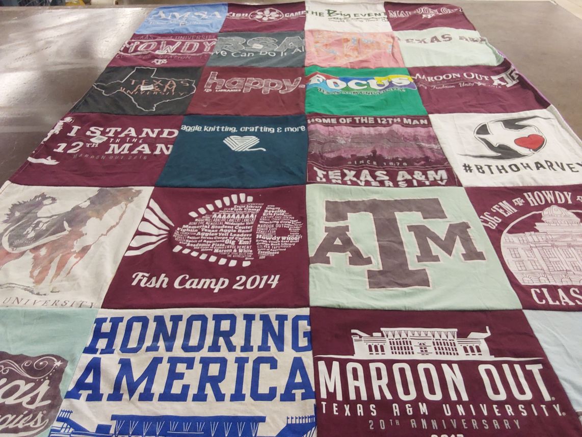 T-shirt quilt from texas a&m university by Michelle from FL