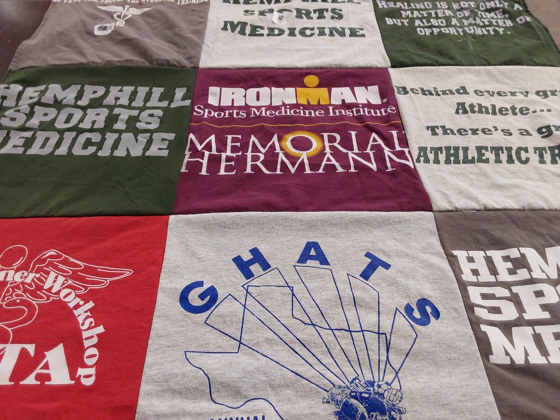 T-shirt quilt from hemphill college by Michelle from FL