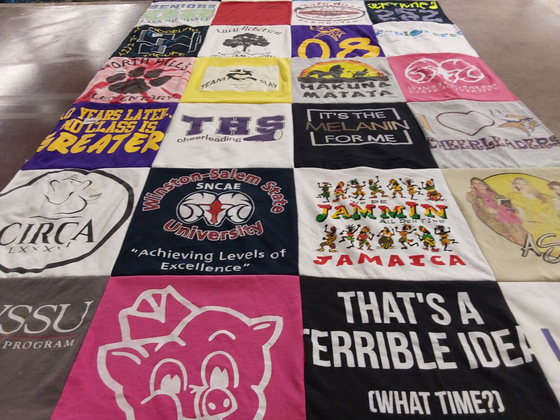 T-shirt quilt from winston-salem state university by Latessa from NC