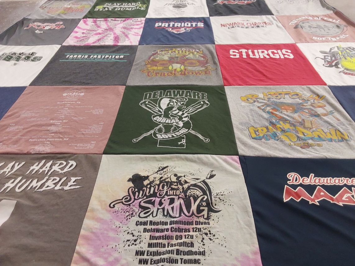 T-shirt quilt featuring delaware cobras, bastown fastpitch by Christina from DE