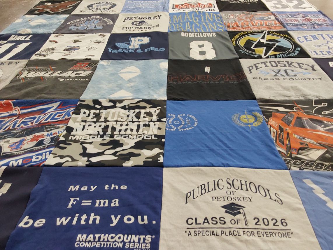 T-shirt quilt featuring petoskey cross country by Maryann from MI