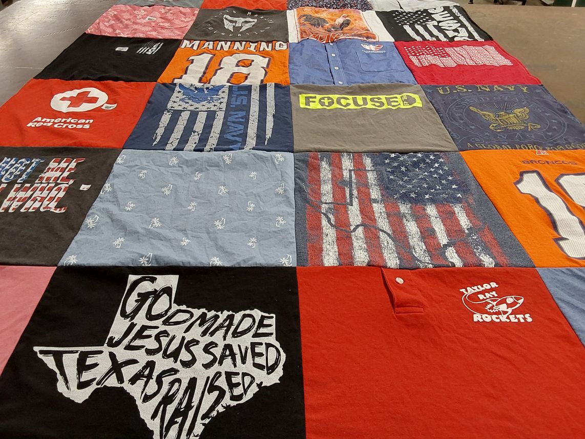T-shirt quilt featuring denver broncos by Grace from TX