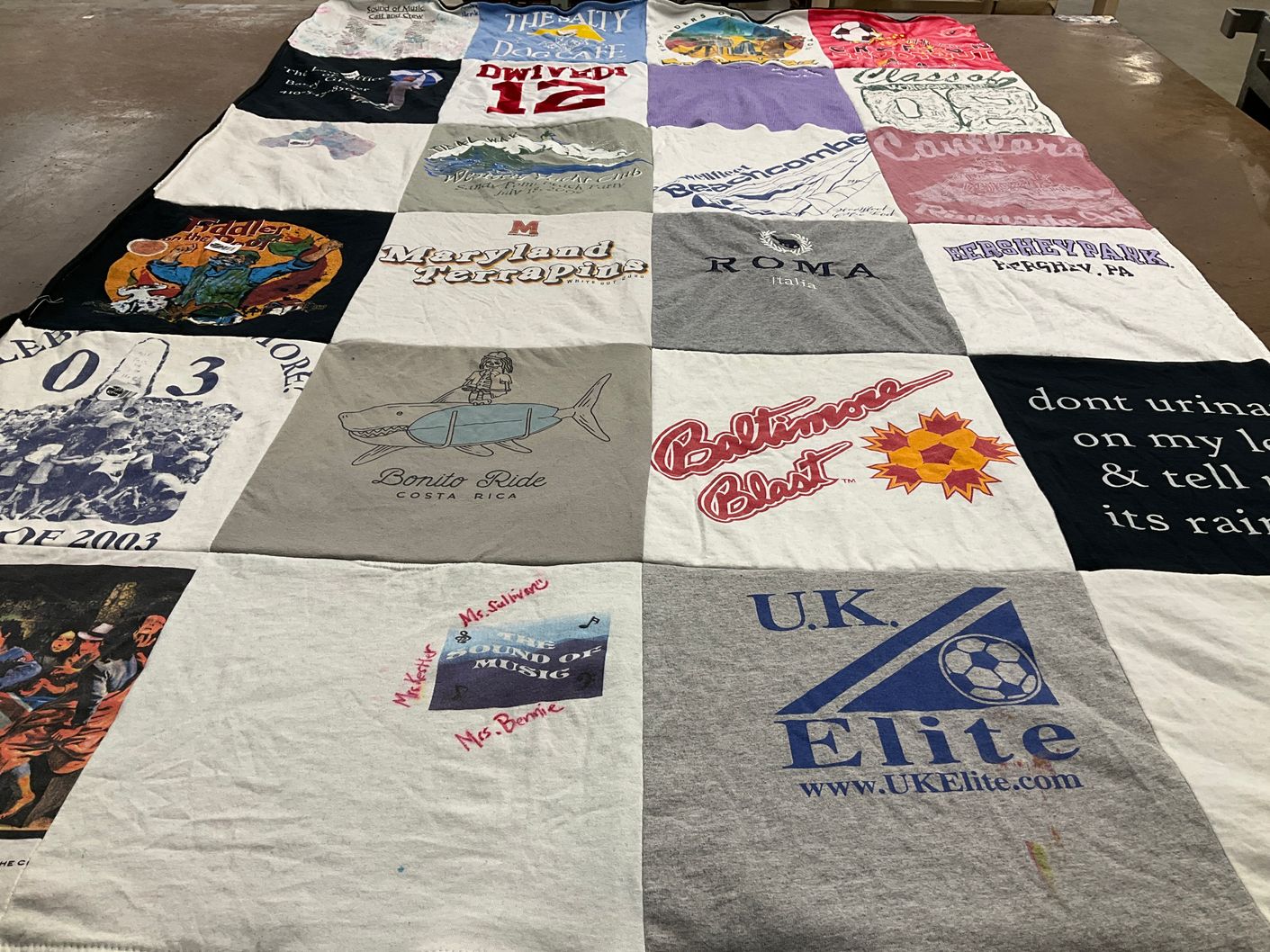 T-shirt quilt featuring baltimore blast by Madeline from MD
