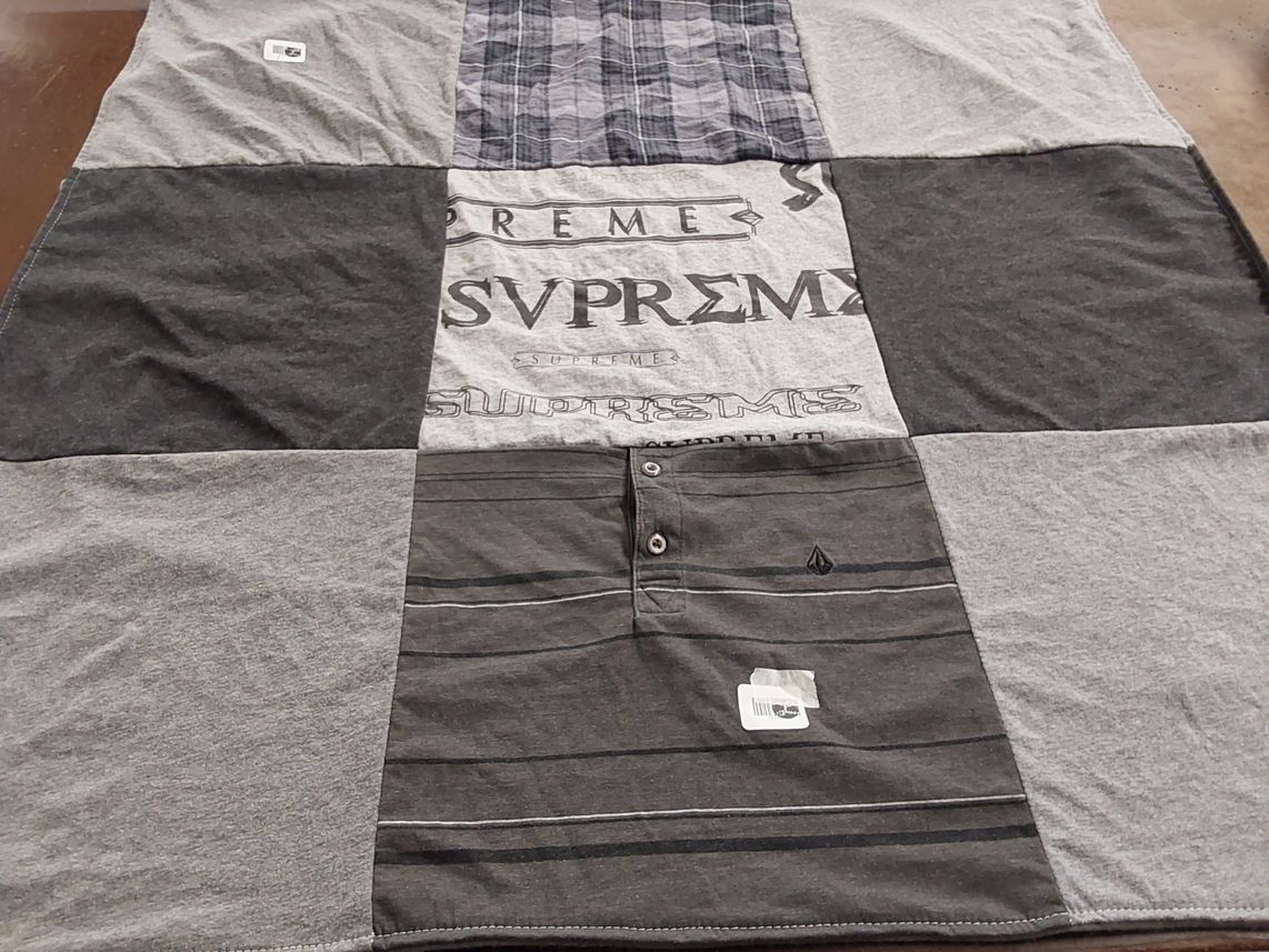 T-shirt quilt with fashion, streetwear themes by Jasmine from CA