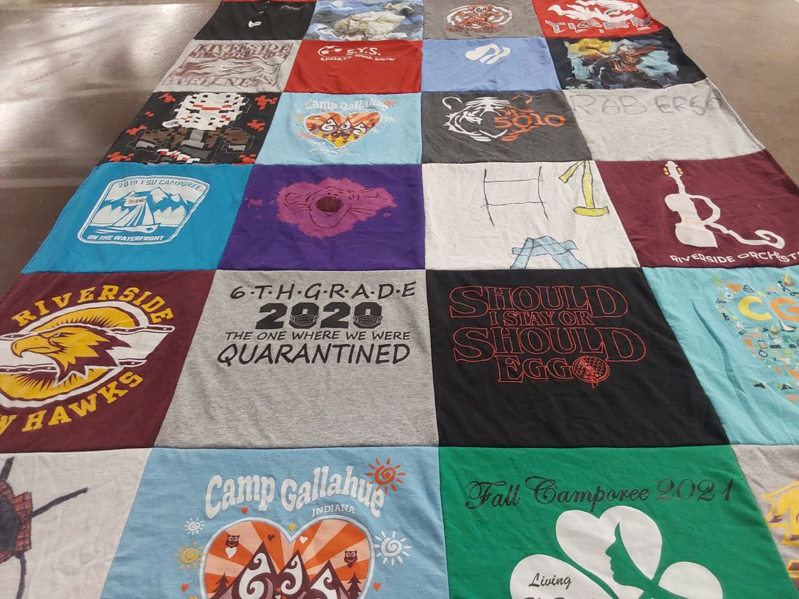 T-shirt quilt from riverside high school by Anje from IN