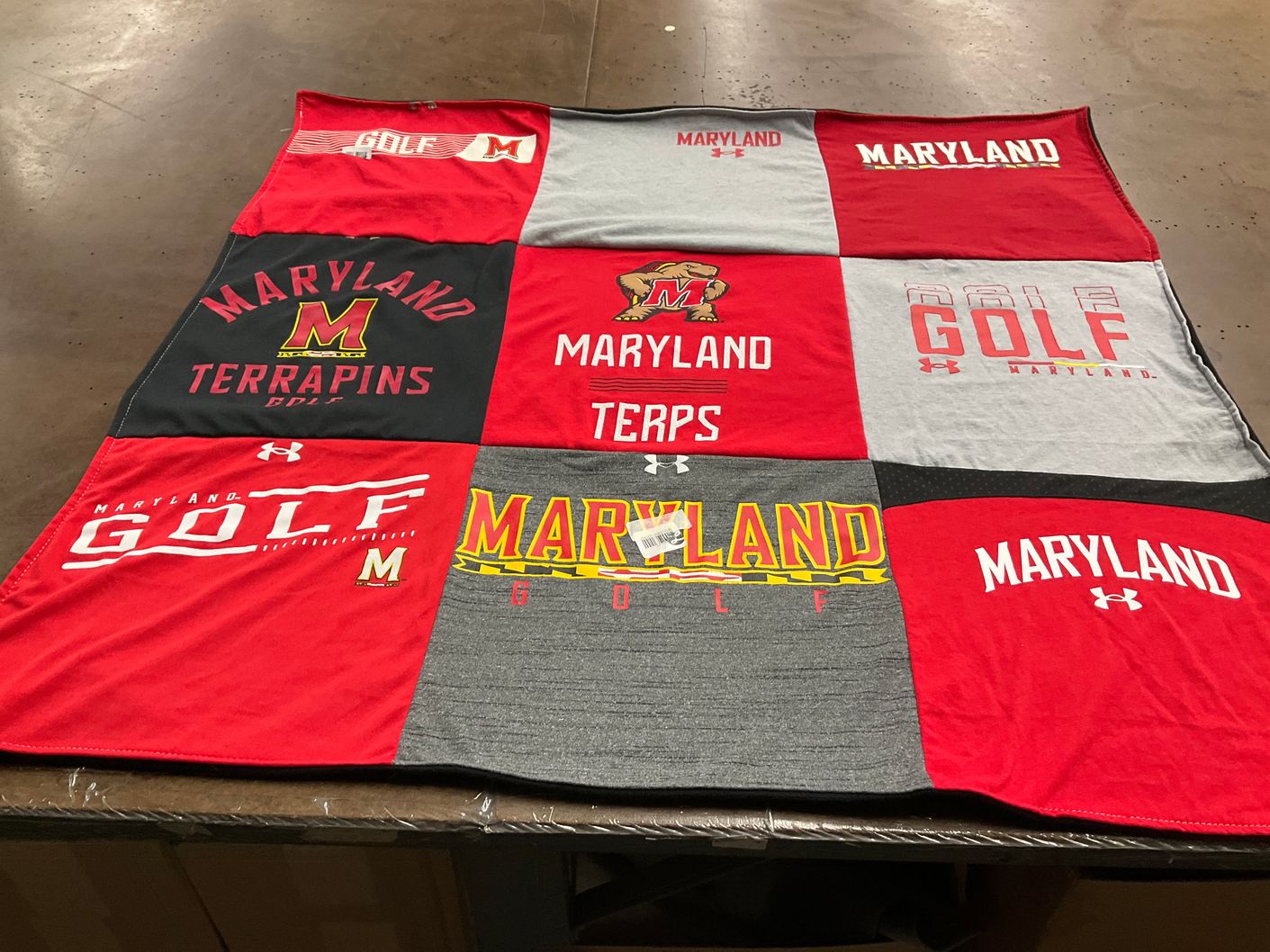 T-shirt quilt featuring university of maryland golf team by Abbey from IL
