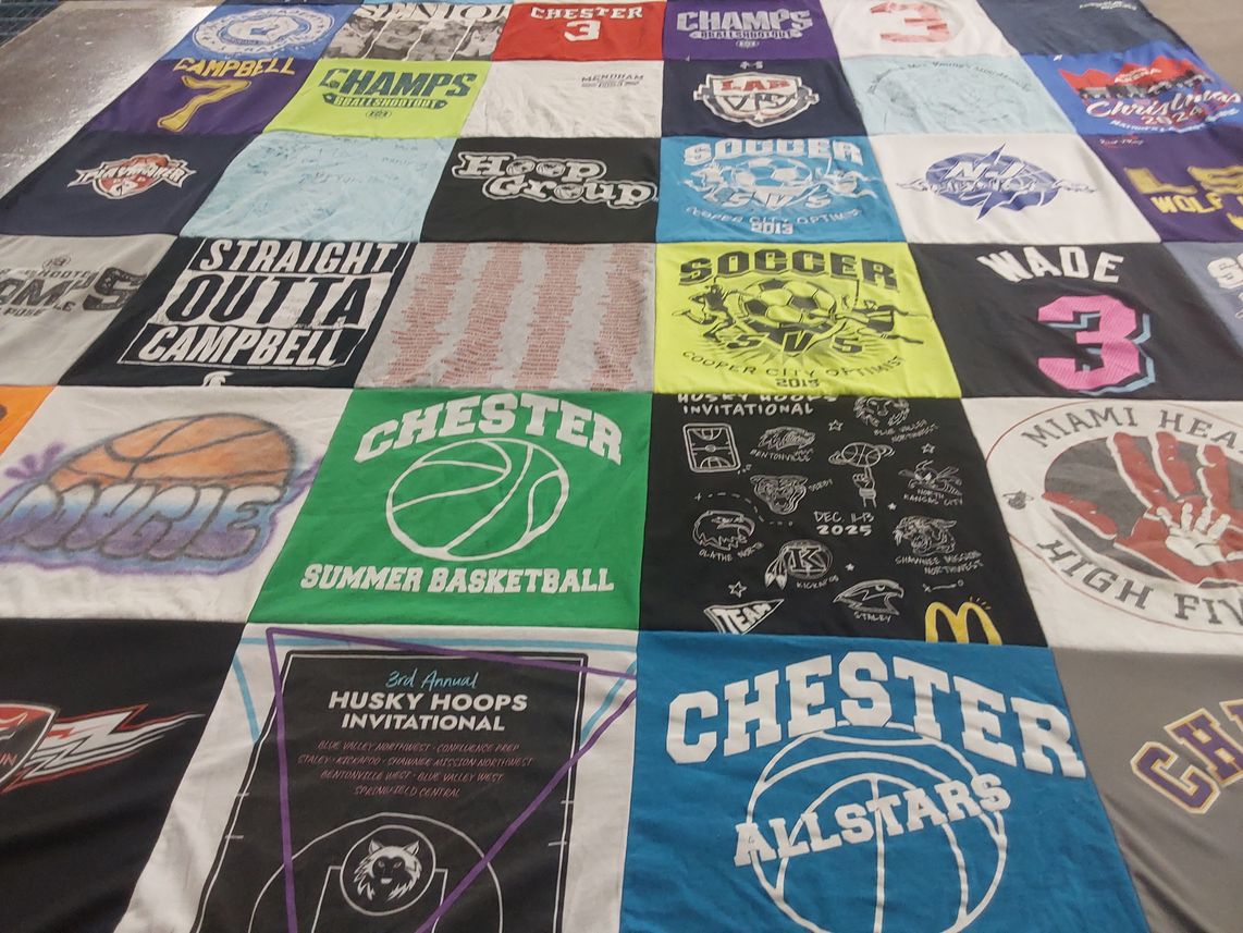 T-shirt quilt featuring chester allstars by Simone from AR