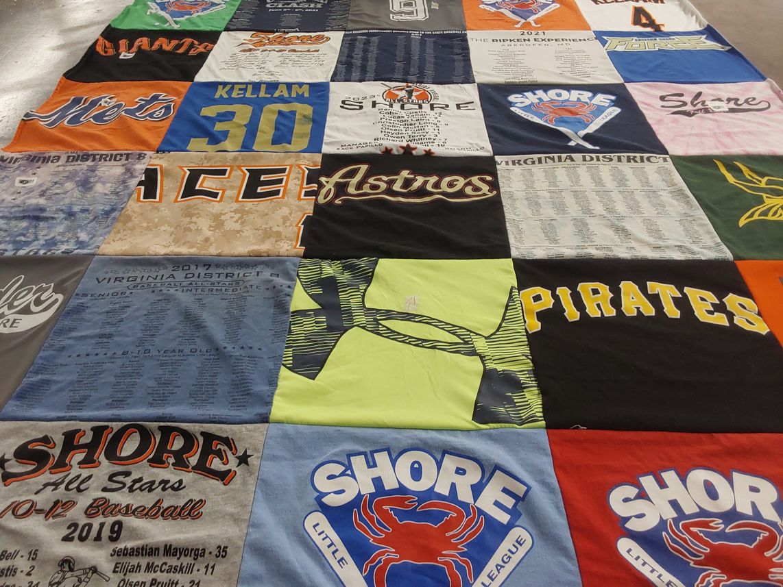 T-shirt quilt featuring shore little league by Crystal from VA