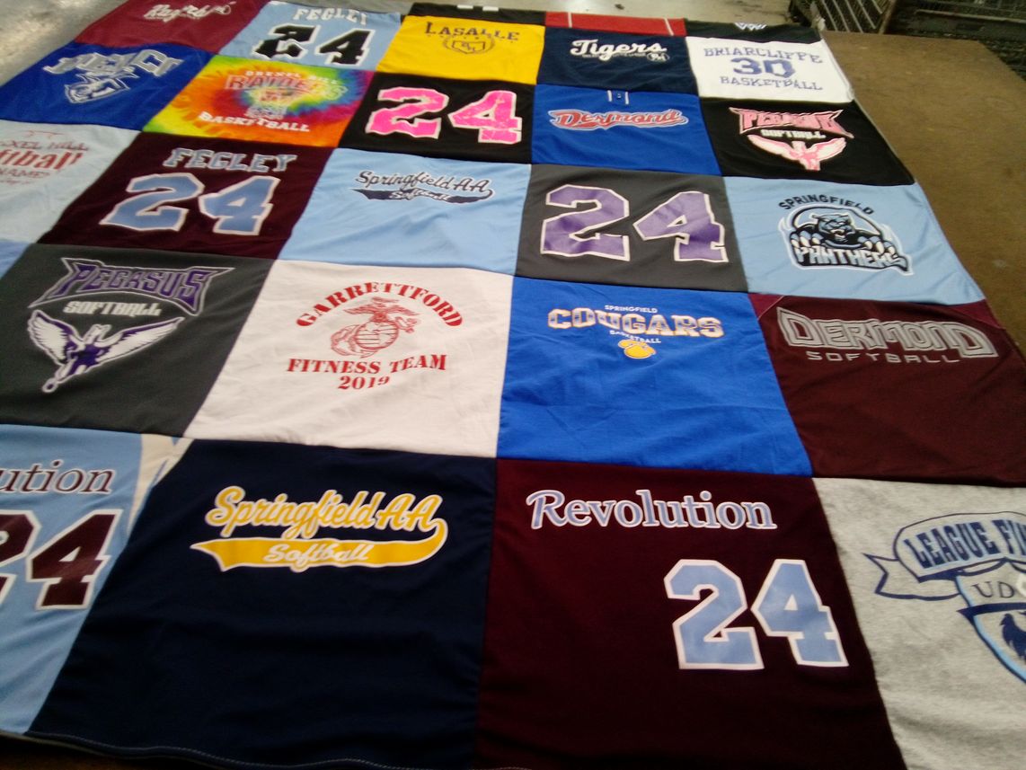 T-shirt quilt featuring springfield cougars, springfield panthers by Amy from PA